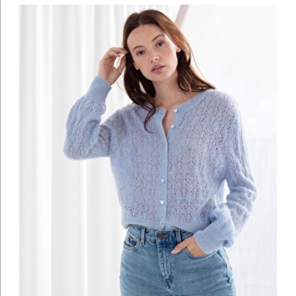 NWT Wool Blend Eyelet Knit Cardigan size s